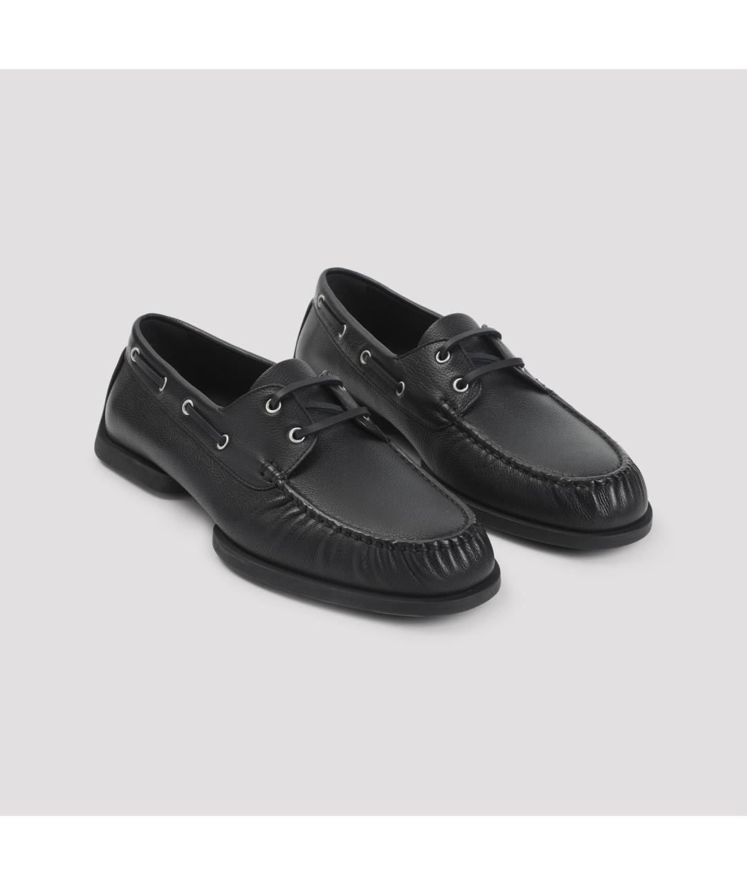 JIL SANDER Черные кожаные лоферы, фото 3