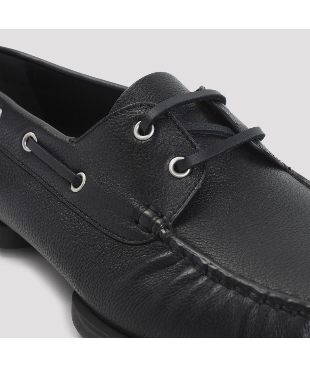 JIL SANDER Черные кожаные лоферы, фото 4