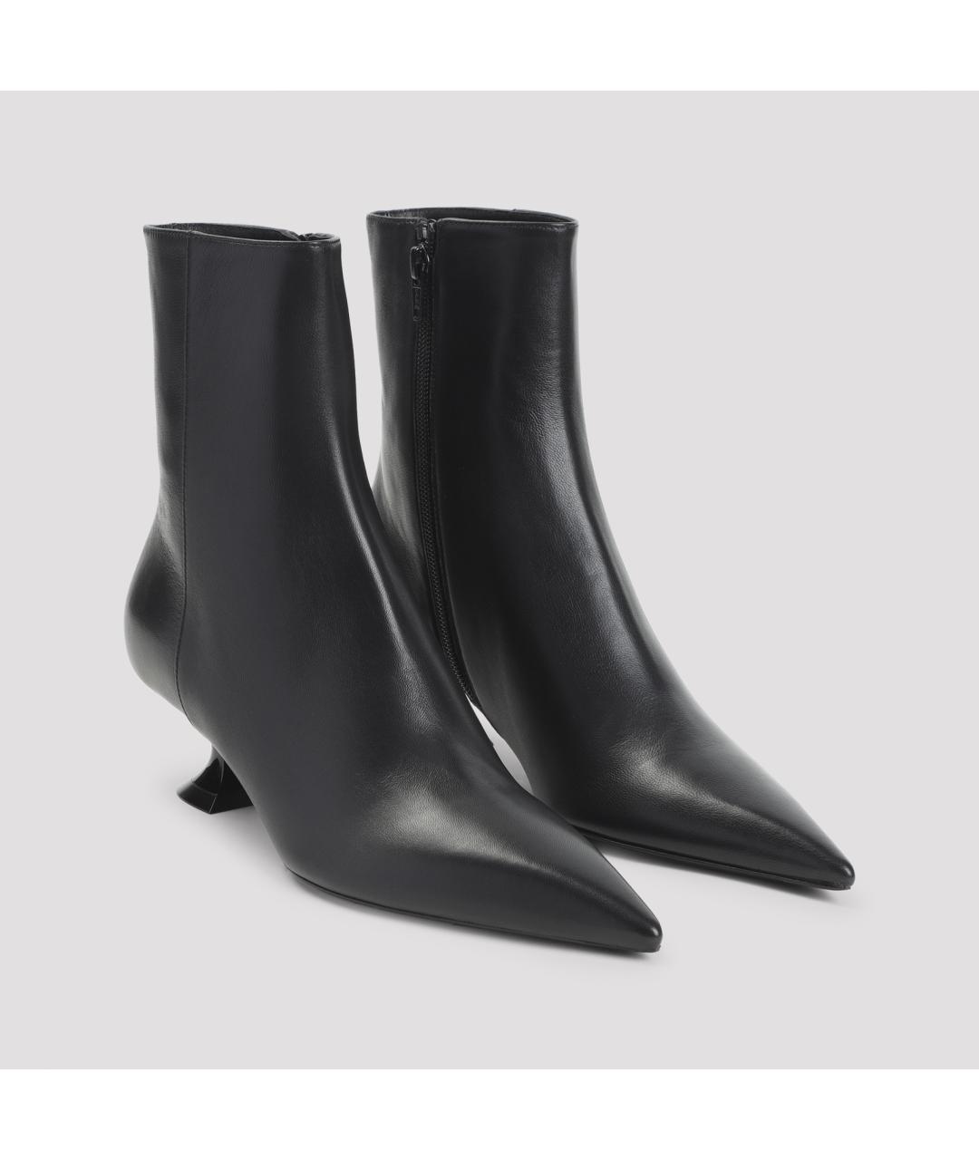 LANVIN Черные кожаные ботильоны, фото 3