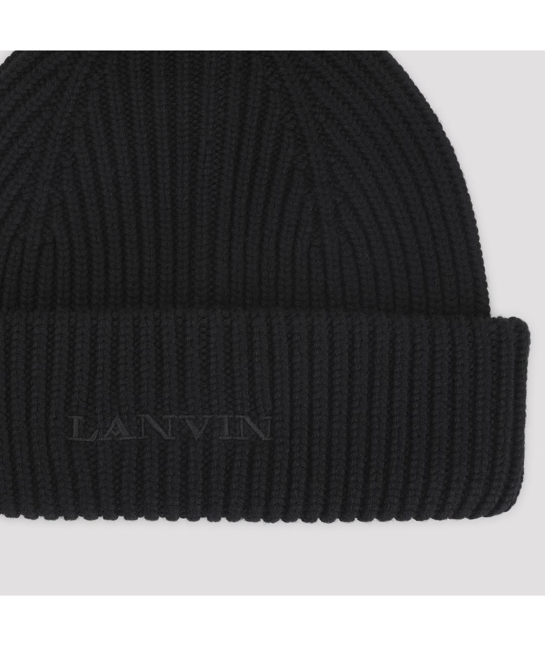 LANVIN Черная шерстяная шапка, фото 2
