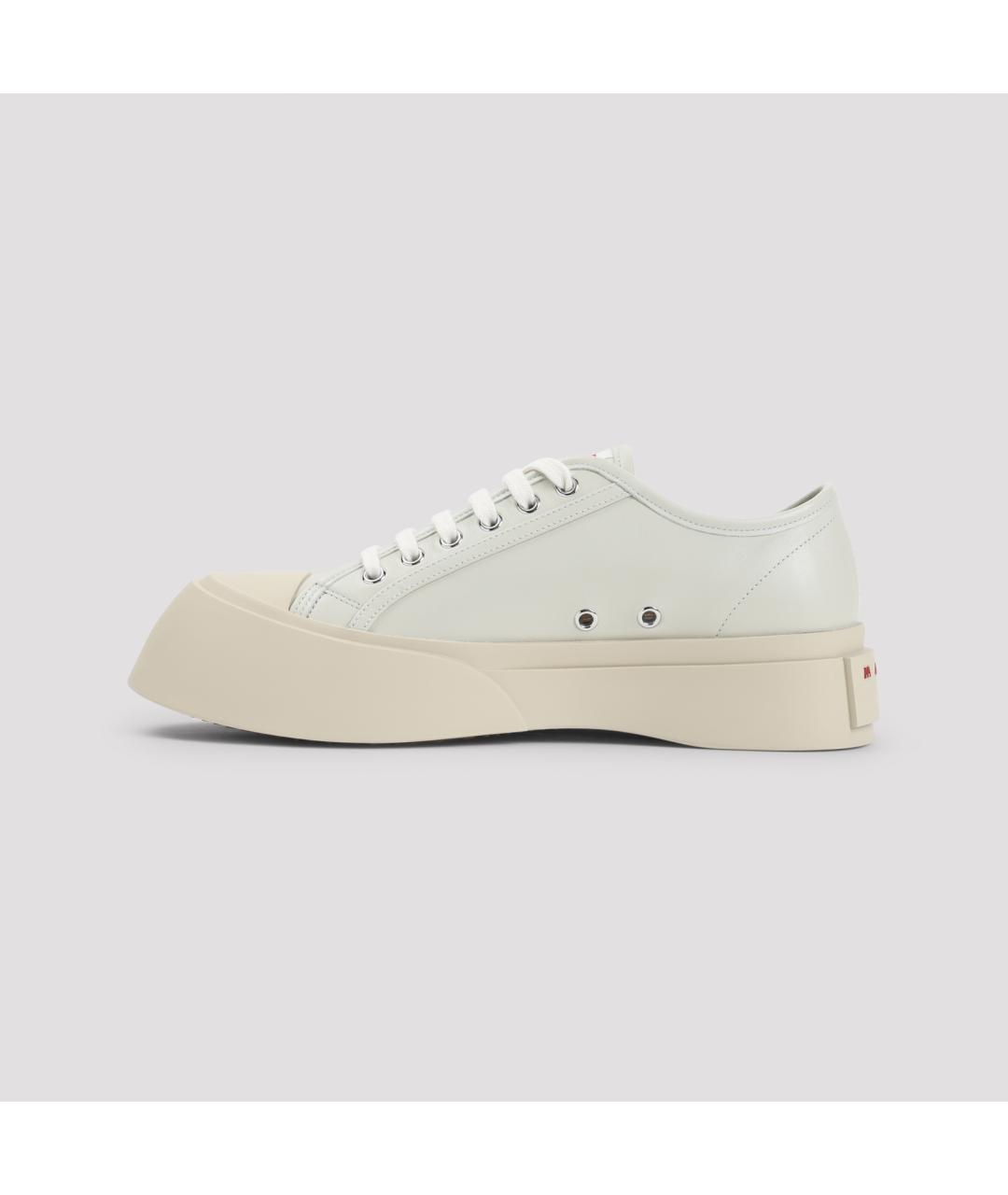 MARNI Белые кожаные низкие кроссовки / кеды, фото 2