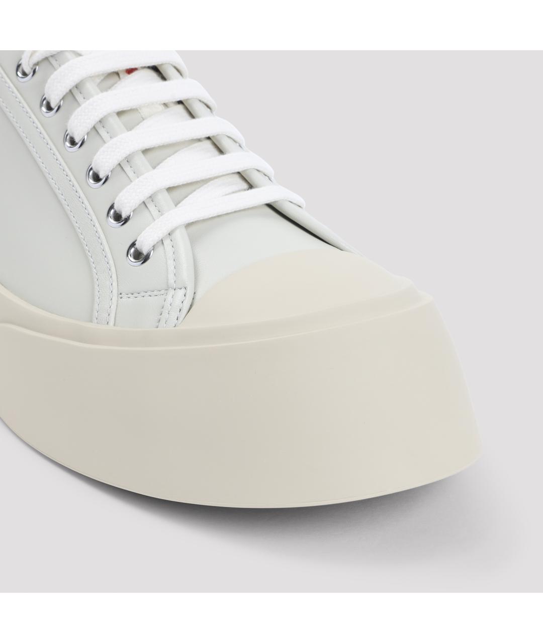 MARNI Белые кожаные низкие кроссовки / кеды, фото 5