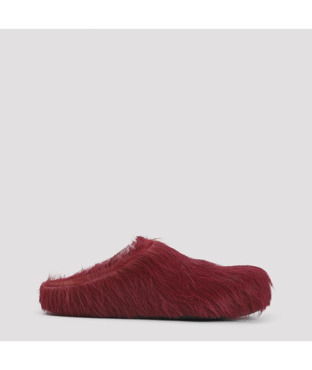 MARNI Бордовые кожаные сабо, фото 2