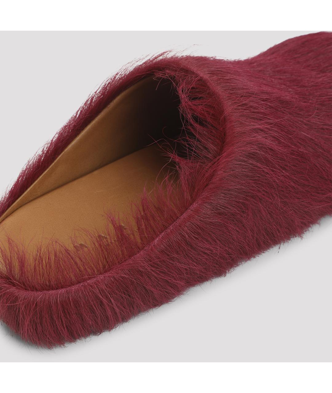 MARNI Бордовые кожаные сабо, фото 6