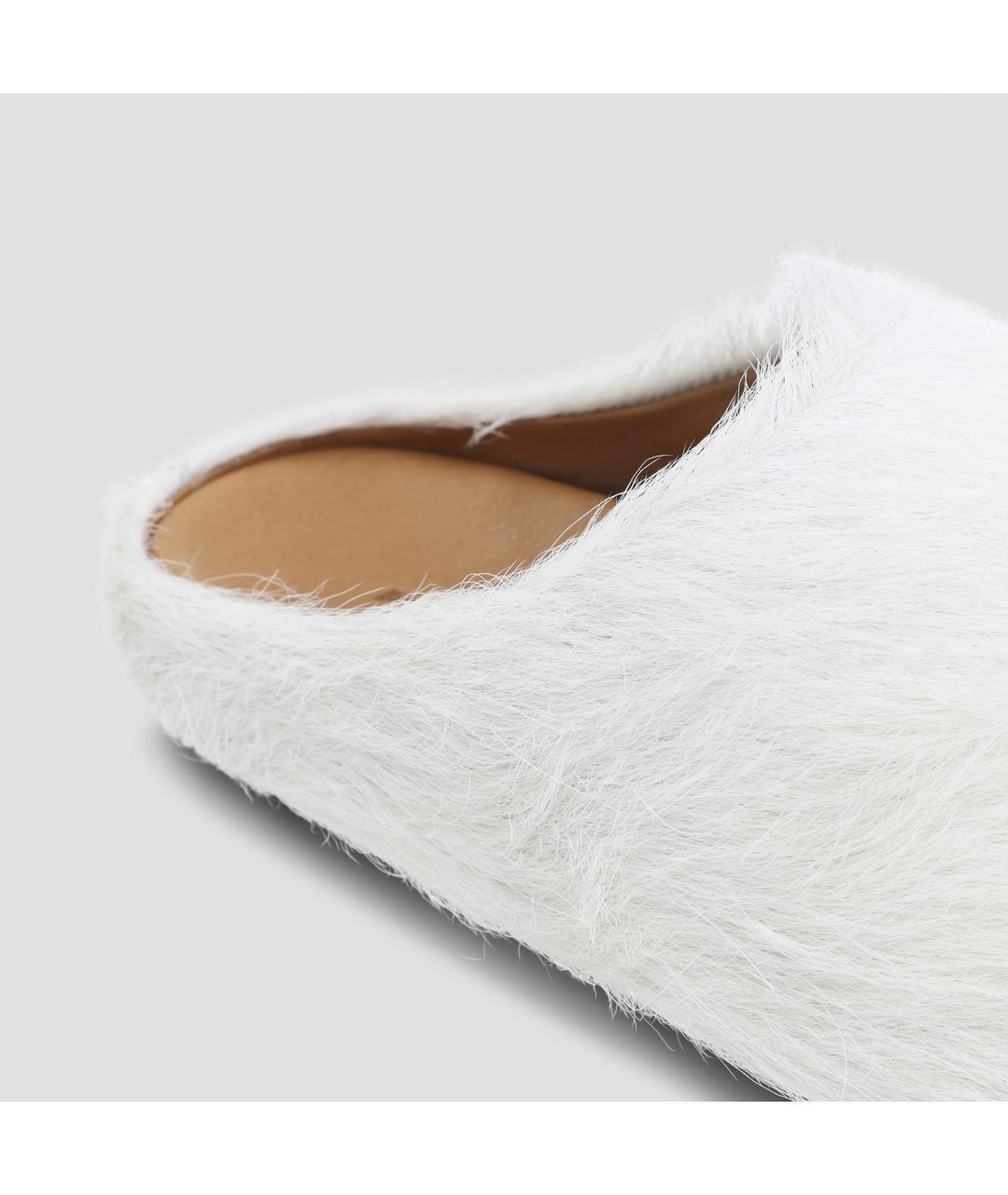 MARNI Белые кожаные сабо, фото 6