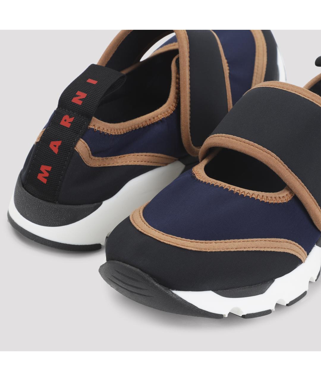 MARNI Темно-синие синтетические кроссовки, фото 6