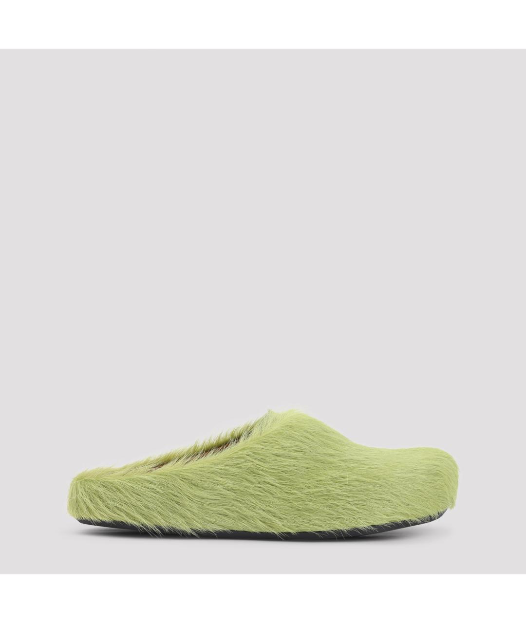 MARNI Зеленые кожаные сабо, фото 2