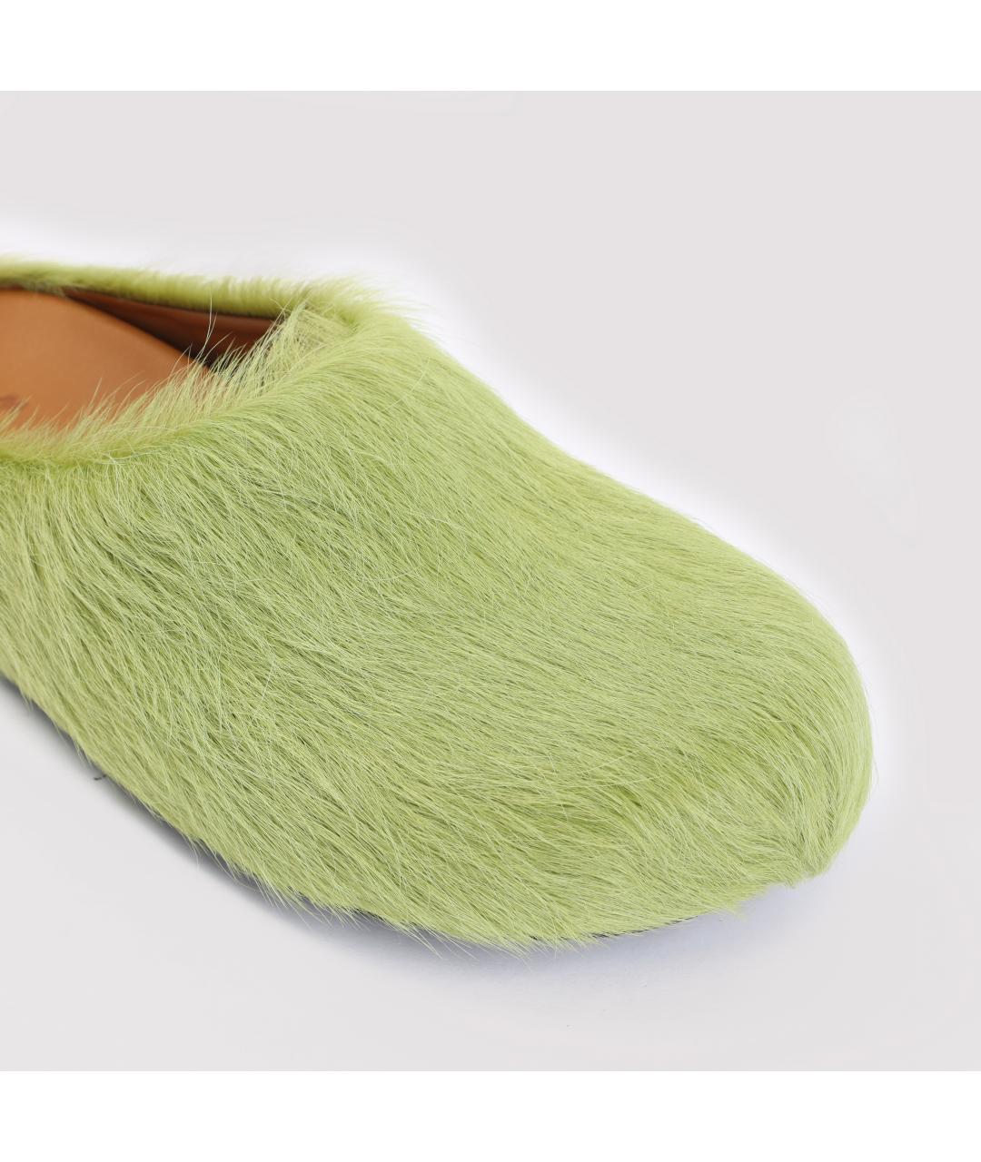 MARNI Зеленые кожаные сабо, фото 6