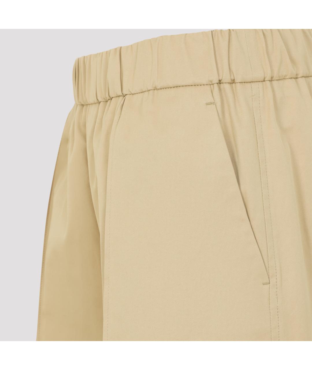 JIL SANDER Бежевые хлопковые прямые брюки, фото 3