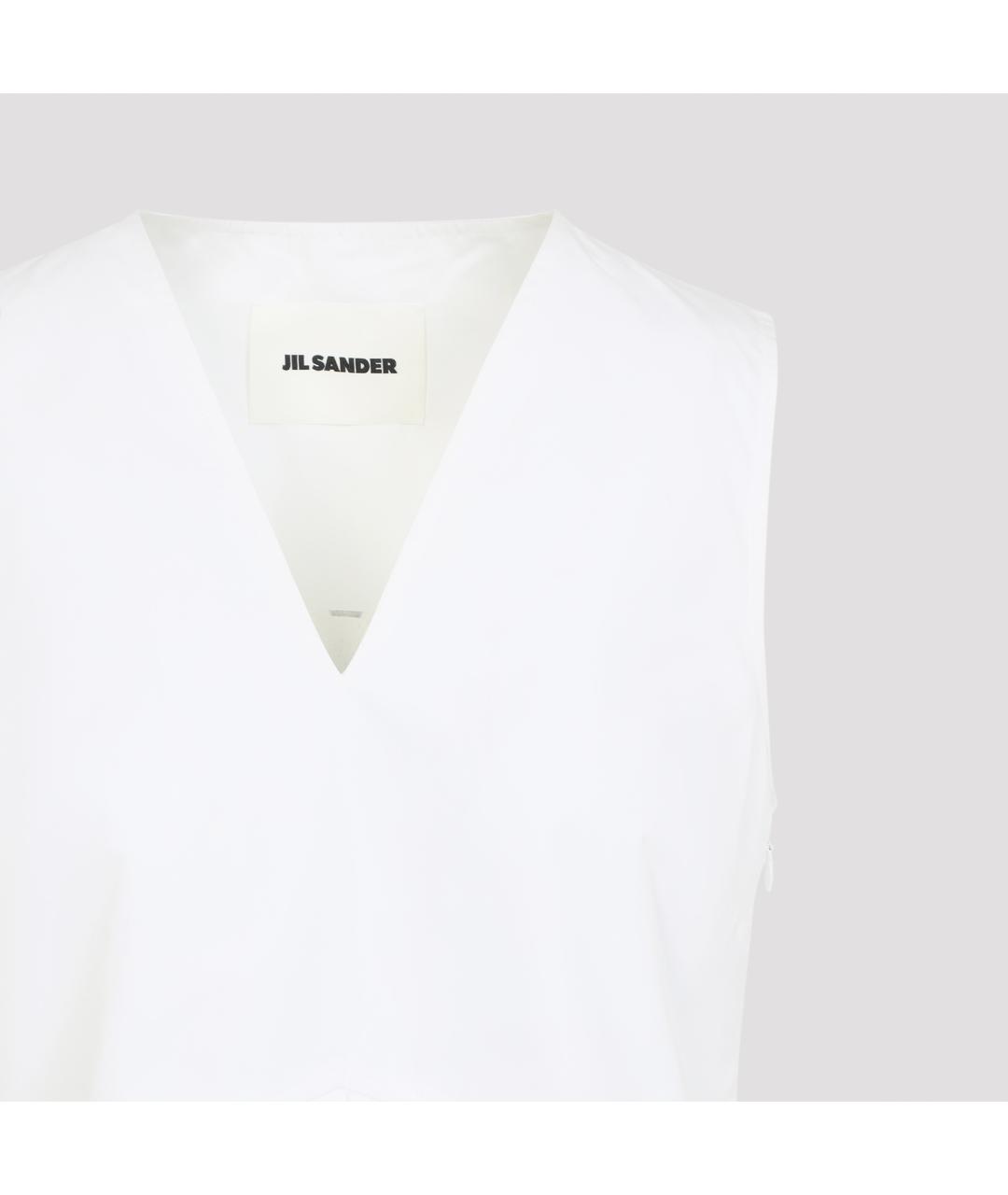 JIL SANDER Белая хлопковая блузы, фото 3
