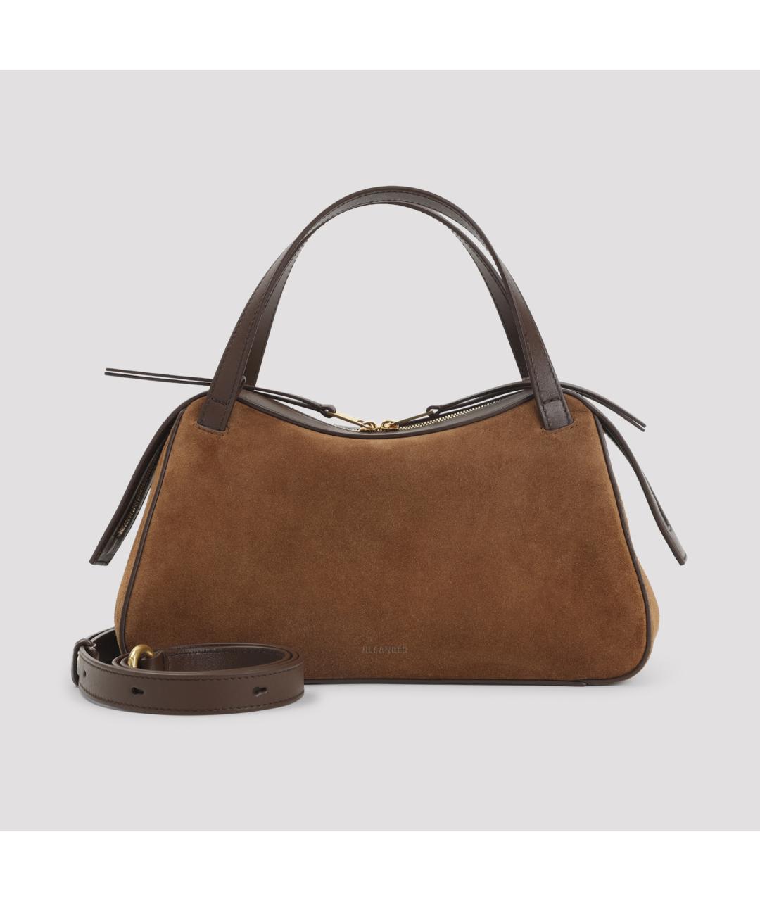 JIL SANDER Коричневая замшевая сумка тоут, фото 3