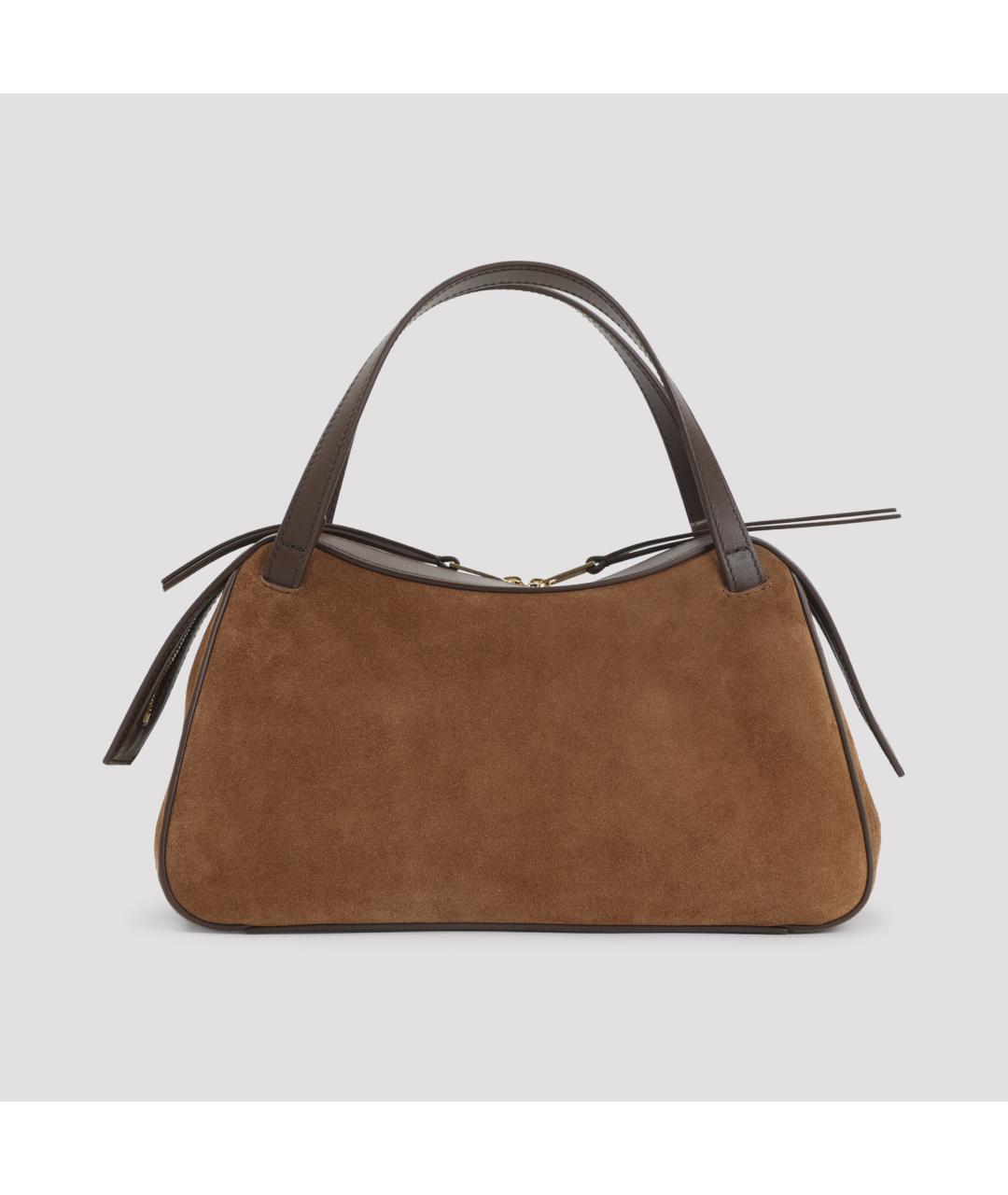 JIL SANDER Коричневая замшевая сумка тоут, фото 4