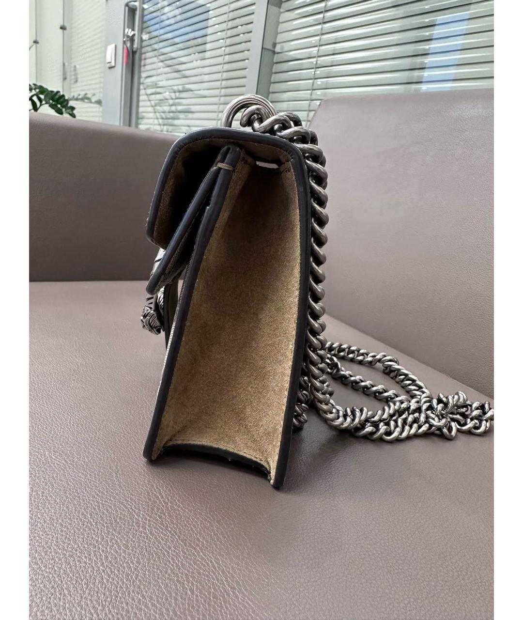 GUCCI Коричневая кожаная сумка через плечо, фото 3