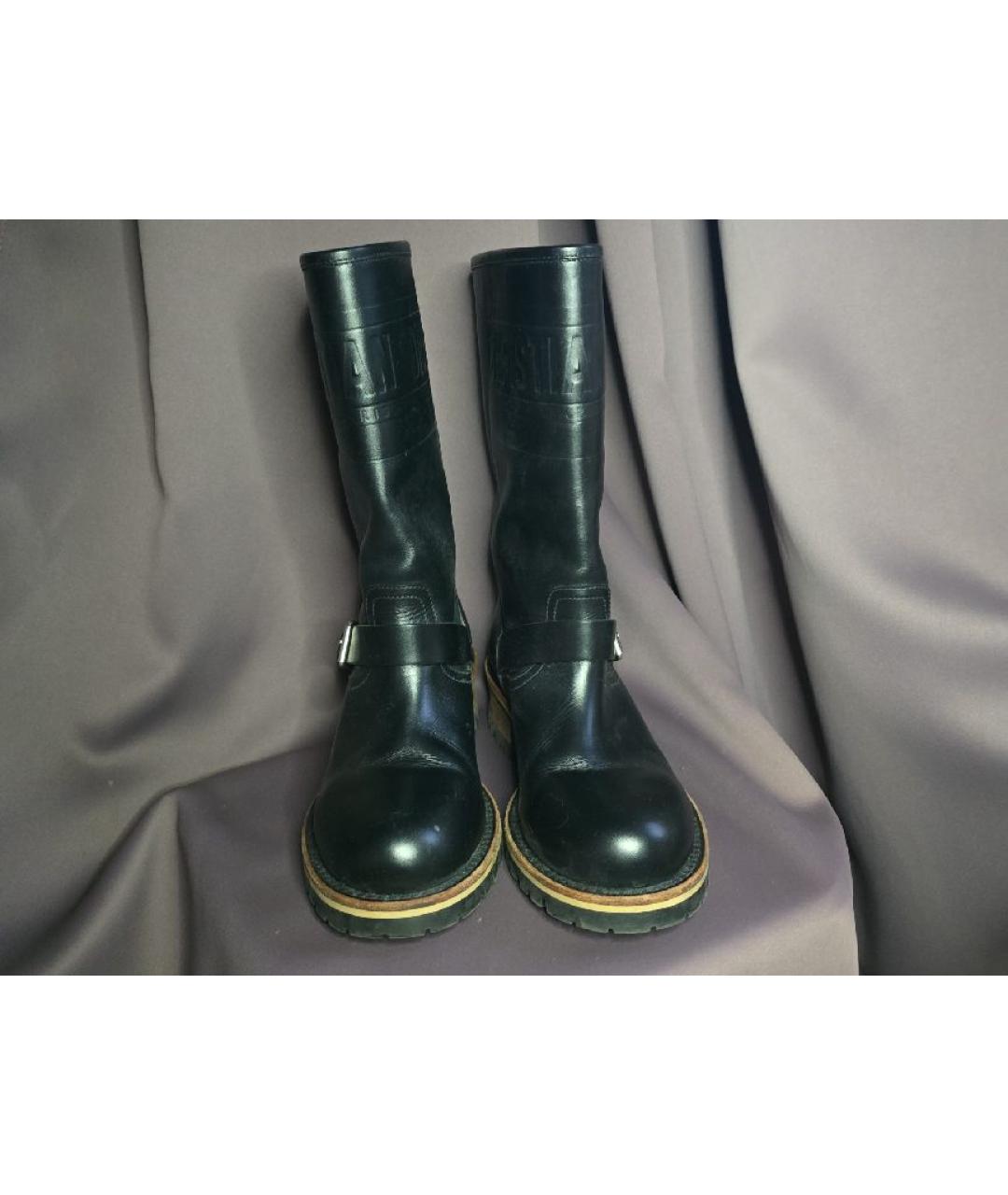 CHRISTIAN DIOR Черные кожаные сапоги, фото 2