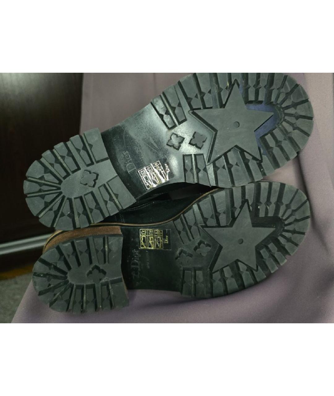 CHRISTIAN DIOR Черные кожаные сапоги, фото 5