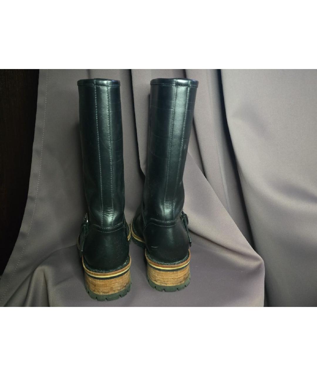 CHRISTIAN DIOR Черные кожаные сапоги, фото 4