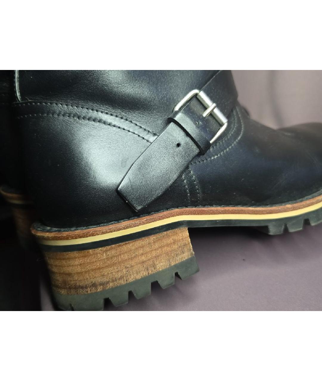 CHRISTIAN DIOR Черные кожаные сапоги, фото 7