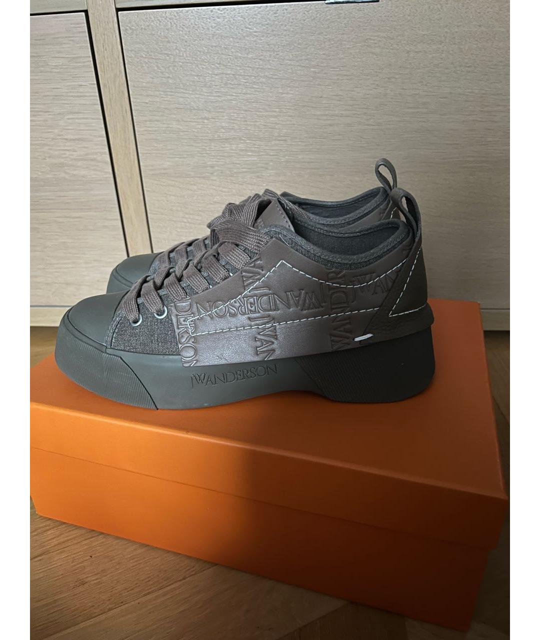 J.W.ANDERSON Коричневые текстильные кроссовки, фото 7