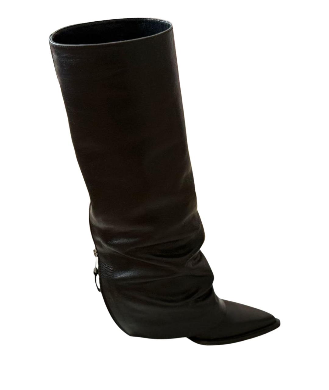 ELENA IACHI Черные кожаные сапоги, фото 1