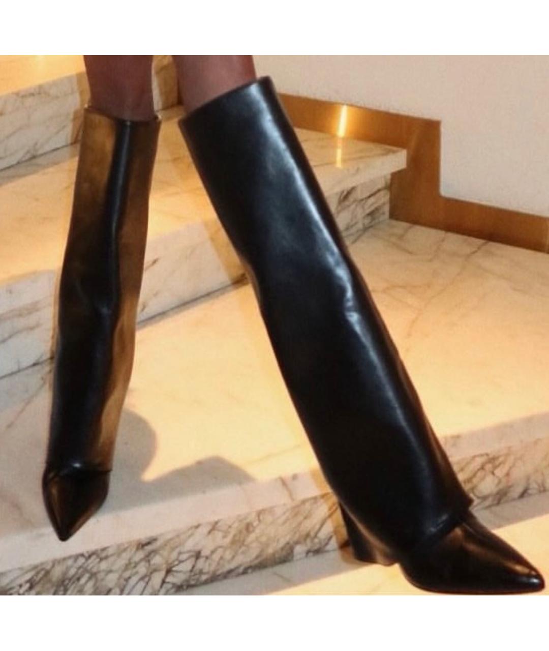 ELENA IACHI Черные кожаные сапоги, фото 4