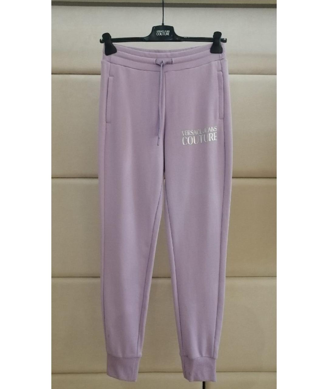 VERSACE JEANS COUTURE Фиолетовые хлопковые спортивные брюки и шорты, фото 3