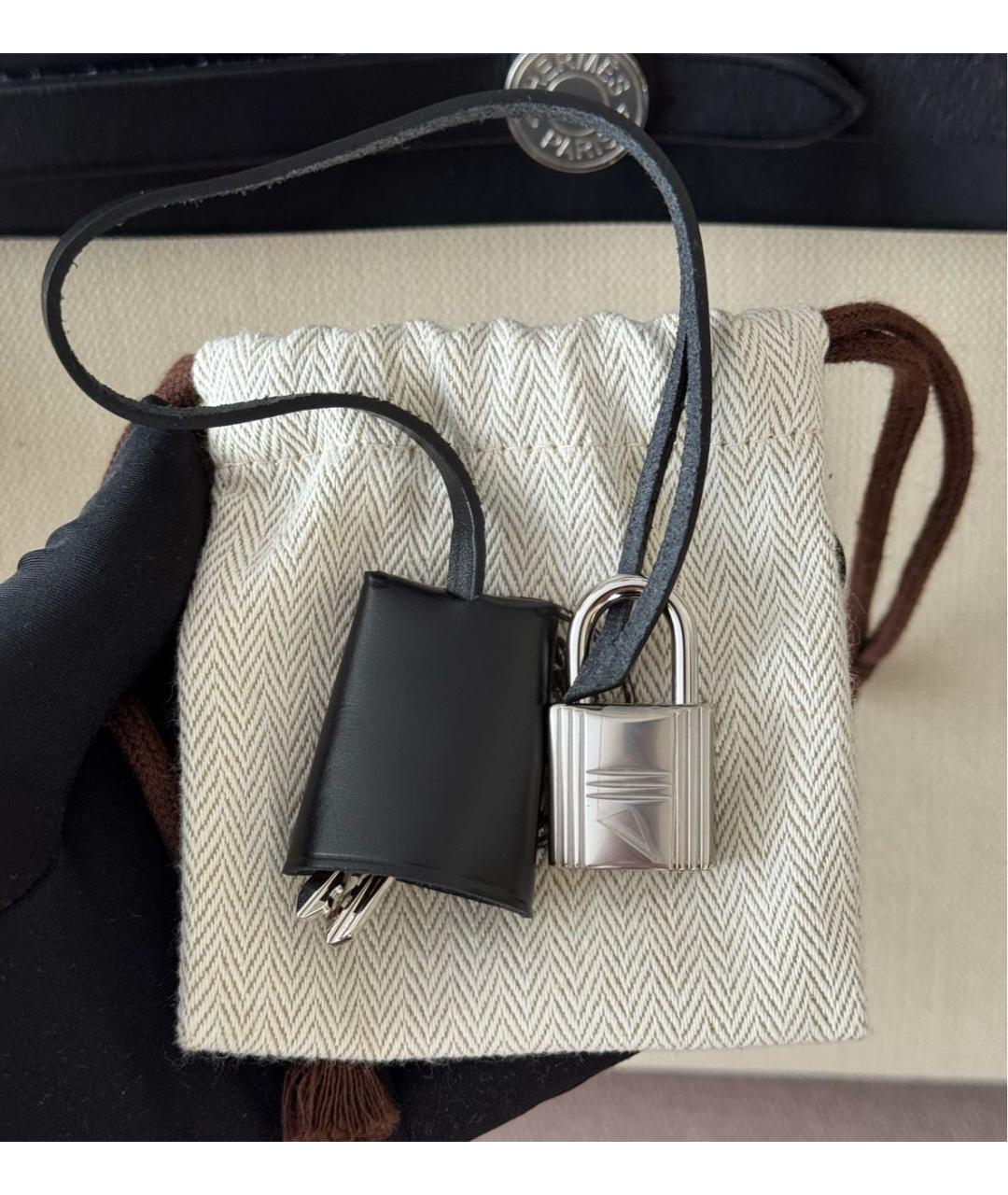 HERMES Бежевая кожаная сумка с короткими ручками, фото 8