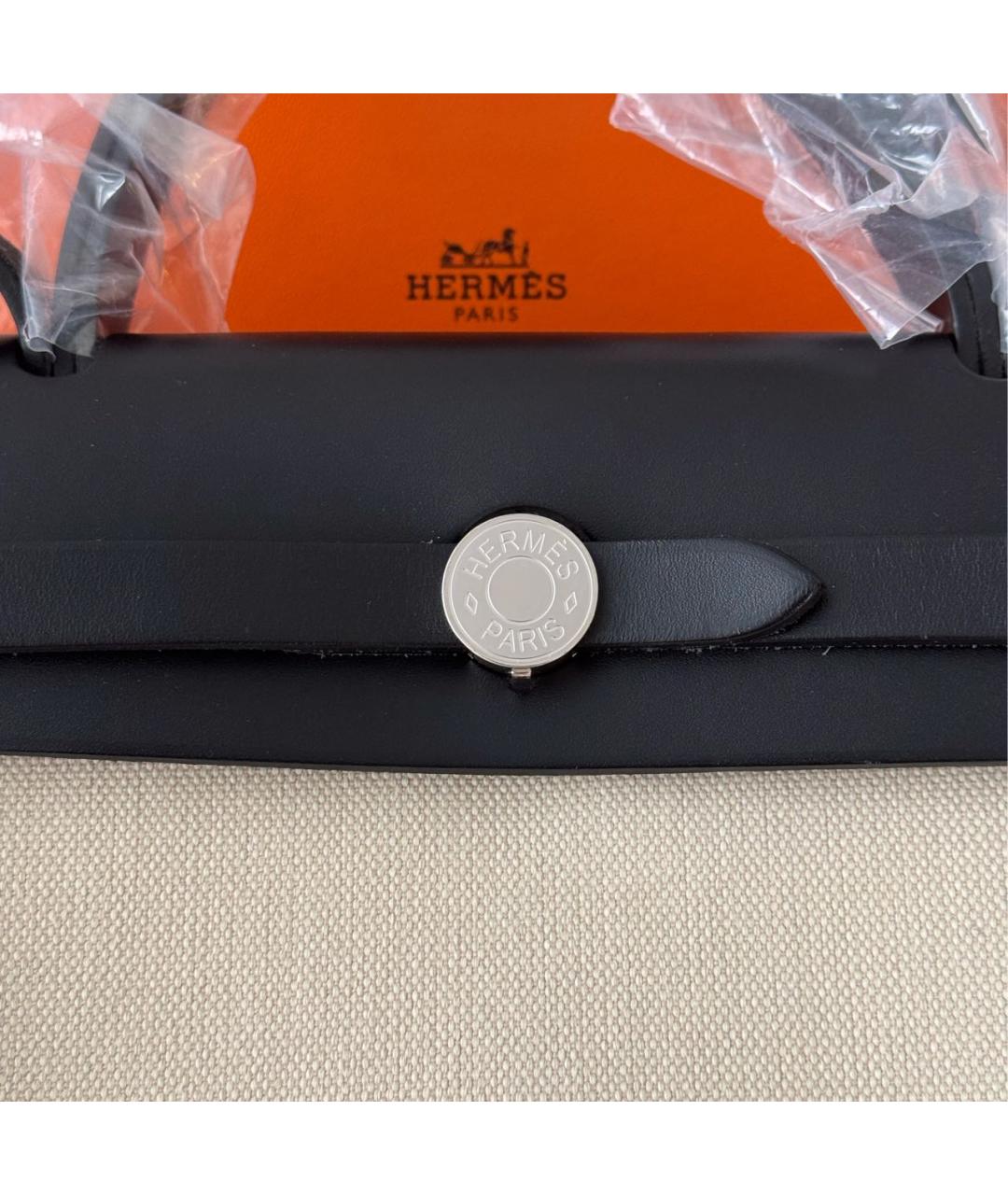 HERMES Бежевая кожаная сумка с короткими ручками, фото 6