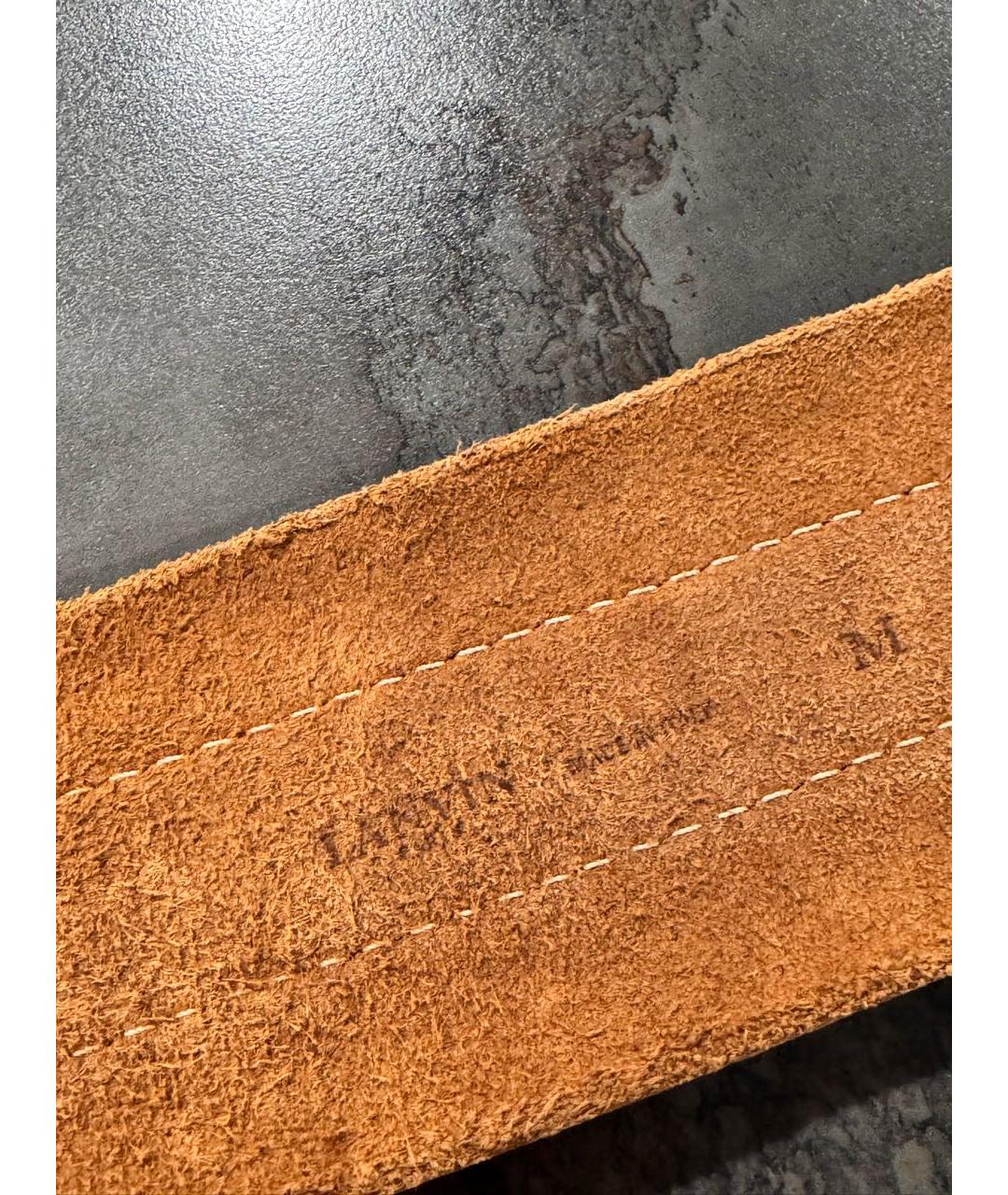 LANVIN Коричневый кожаный ремень, фото 4