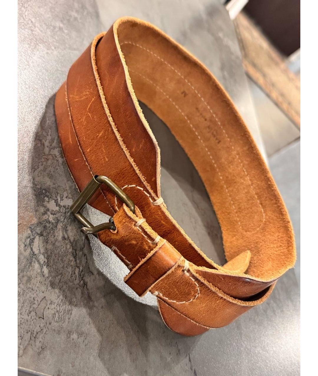 LANVIN Коричневый кожаный ремень, фото 8