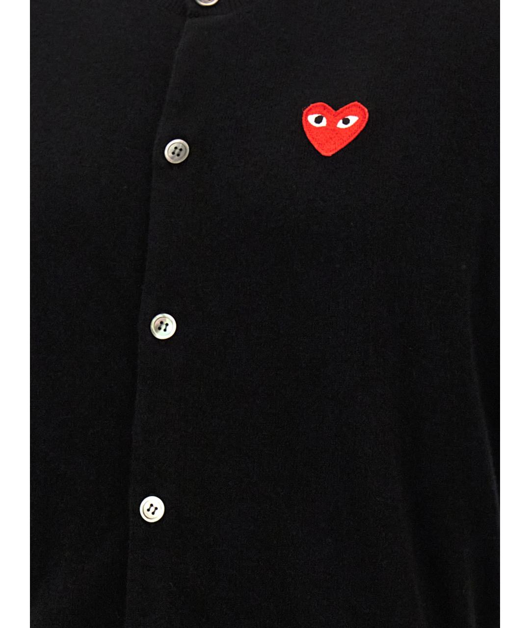 COMME DES GARÇONS PLAY Черный шерстяной кардиган, фото 4