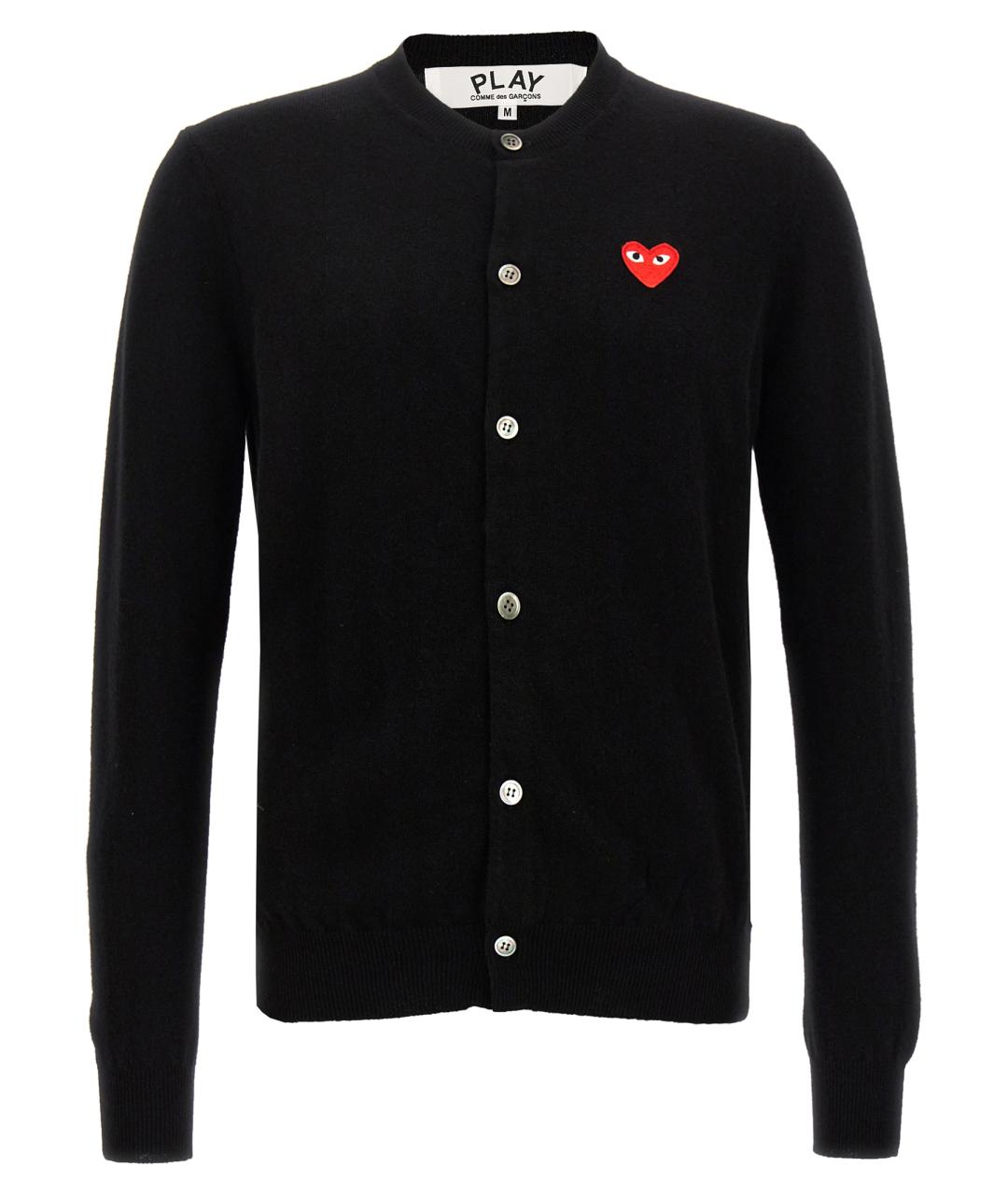 COMME DES GARÇONS PLAY Черный шерстяной кардиган, фото 1