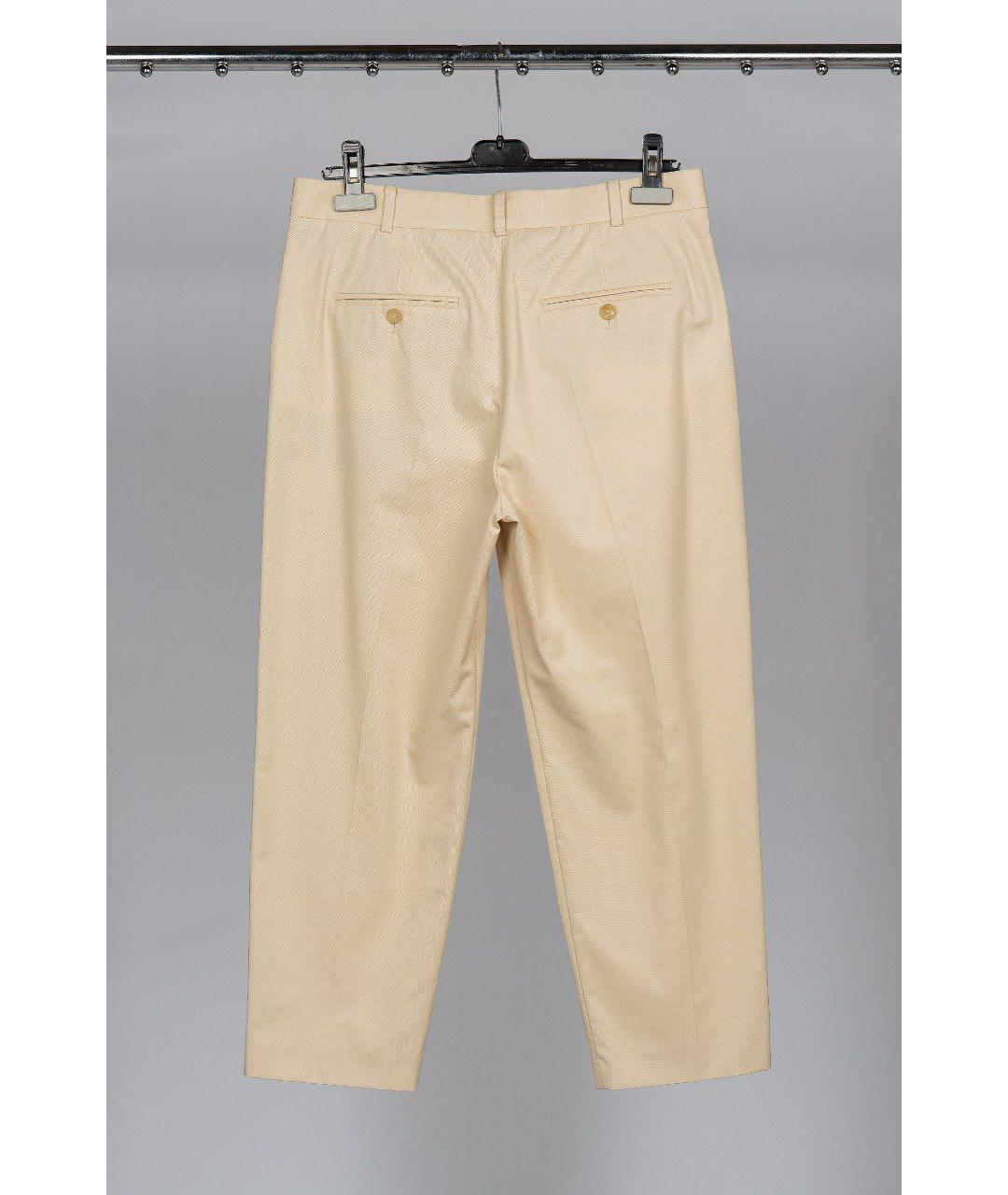 PAUL SMITH Бежевые хлопковые брюки широкие, фото 2