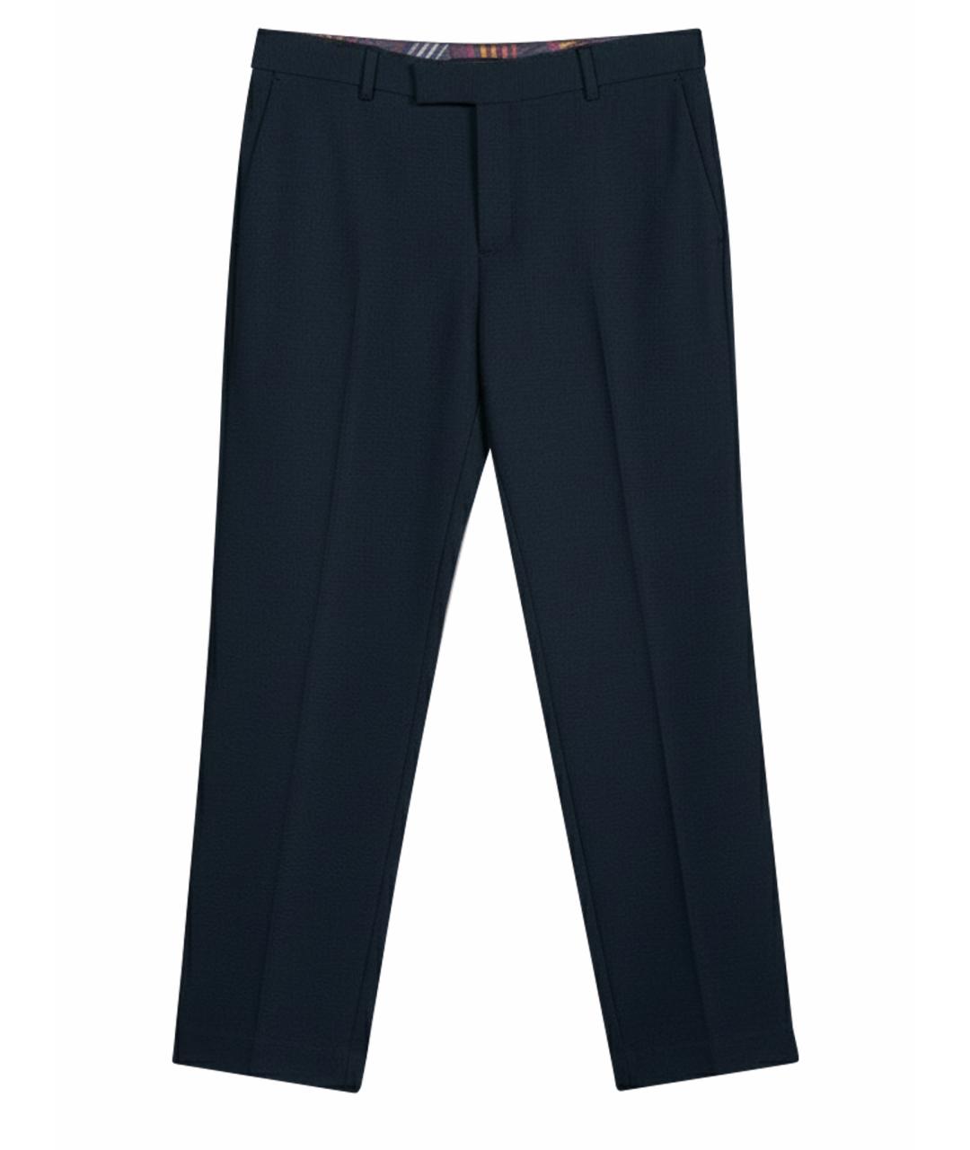 PAUL SMITH Темно-синие вискозные брюки широкие, фото 1