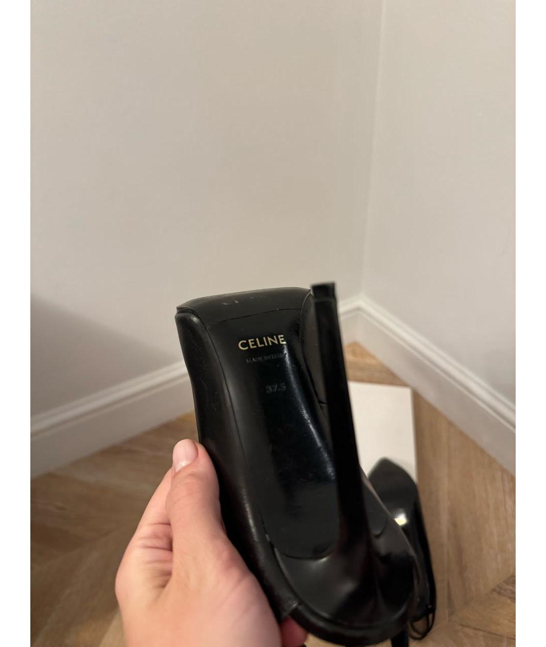 CELINE Черные кожаные туфли, фото 6