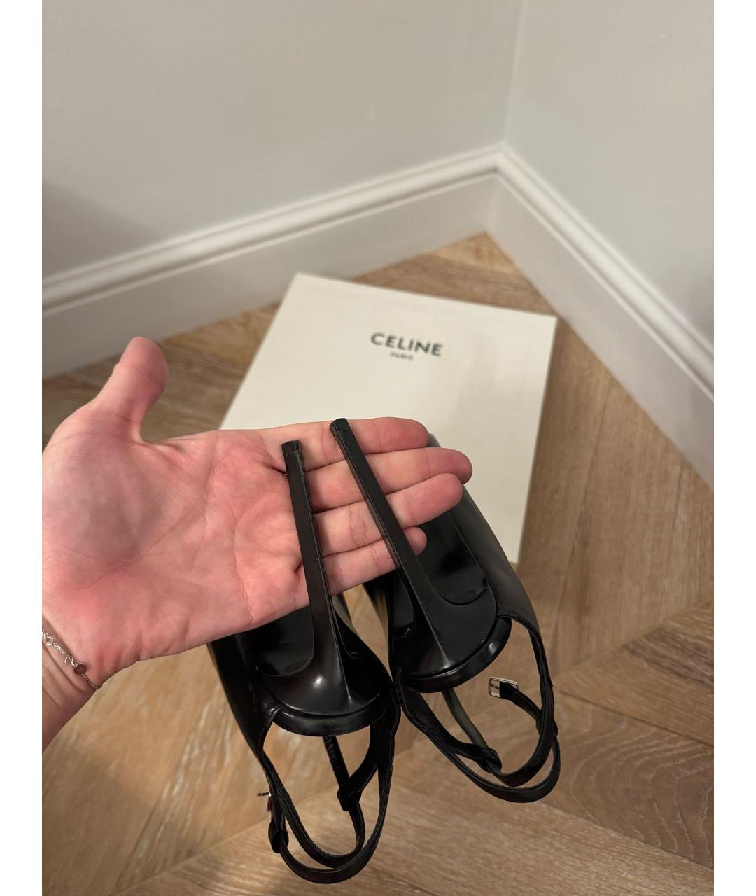 CELINE Черные кожаные туфли, фото 7