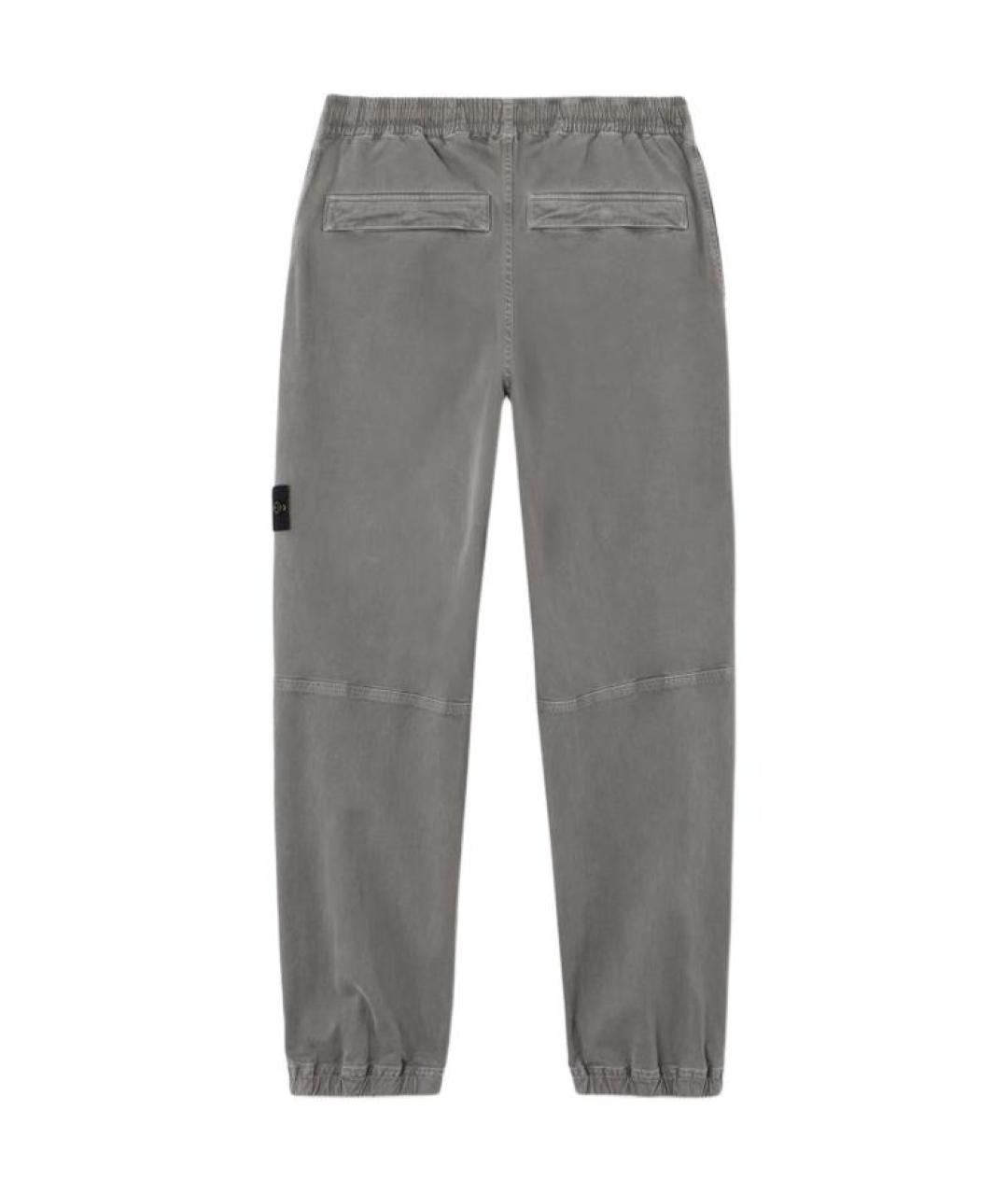 STONE ISLAND Серые хлопковые повседневные брюки, фото 2