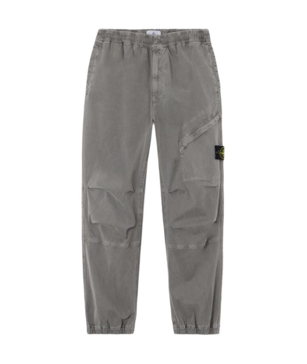 STONE ISLAND Серые хлопковые повседневные брюки, фото 1