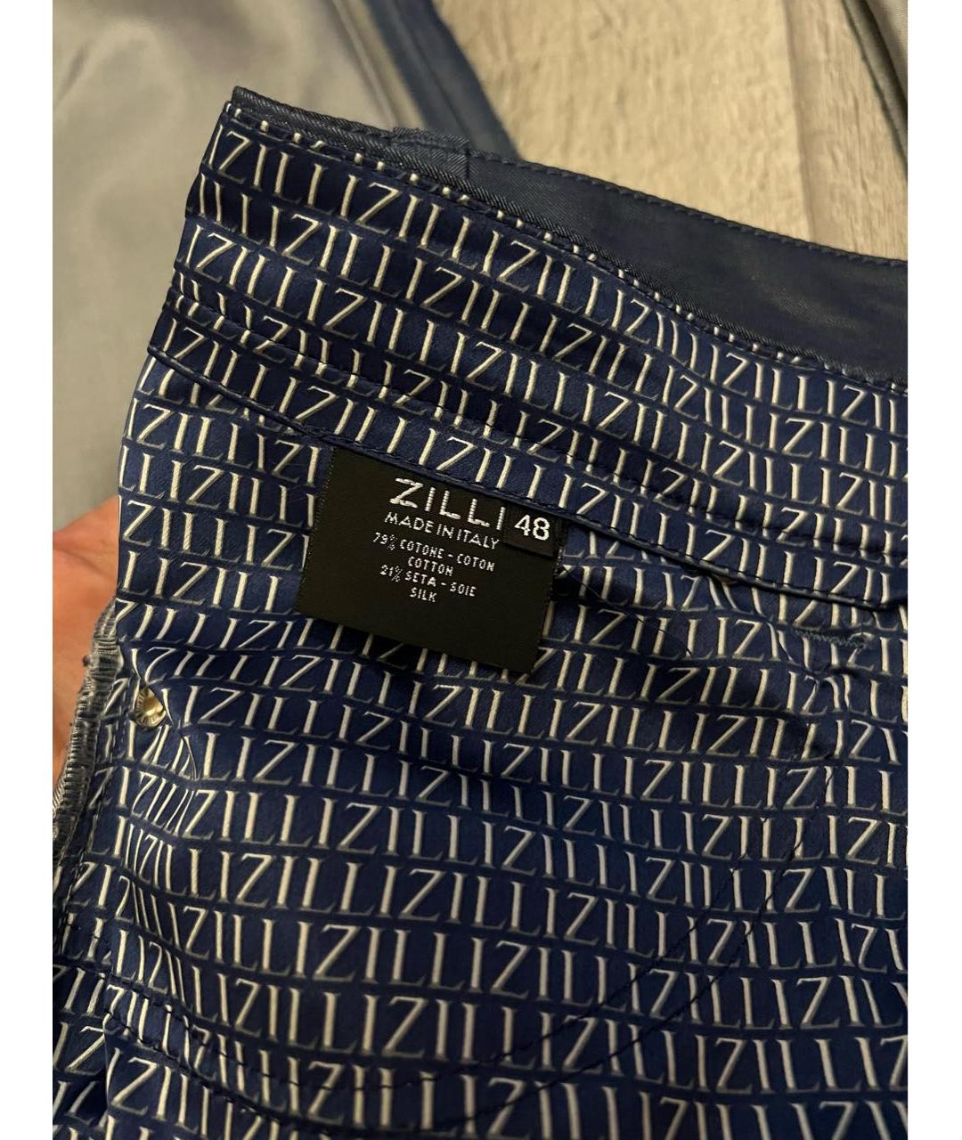 ZILLI Синие хлопковые прямые джинсы, фото 7