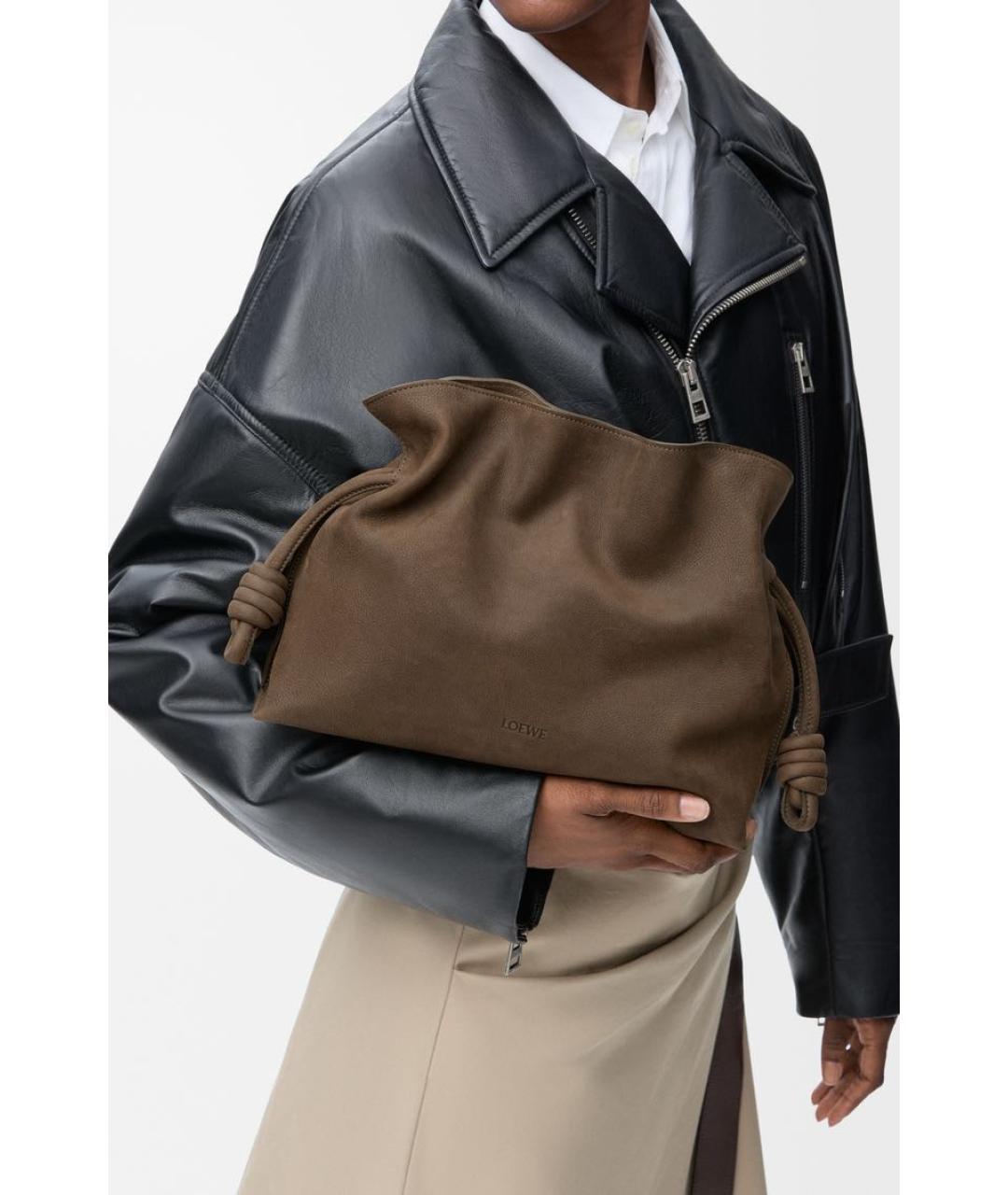 LOEWE Коричневая кожаная сумка через плечо, фото 2