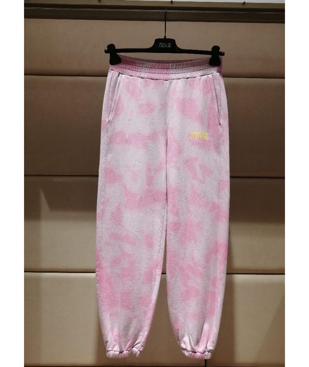 VERSACE JEANS COUTURE Розовые хлопковые спортивные брюки и шорты, фото 3
