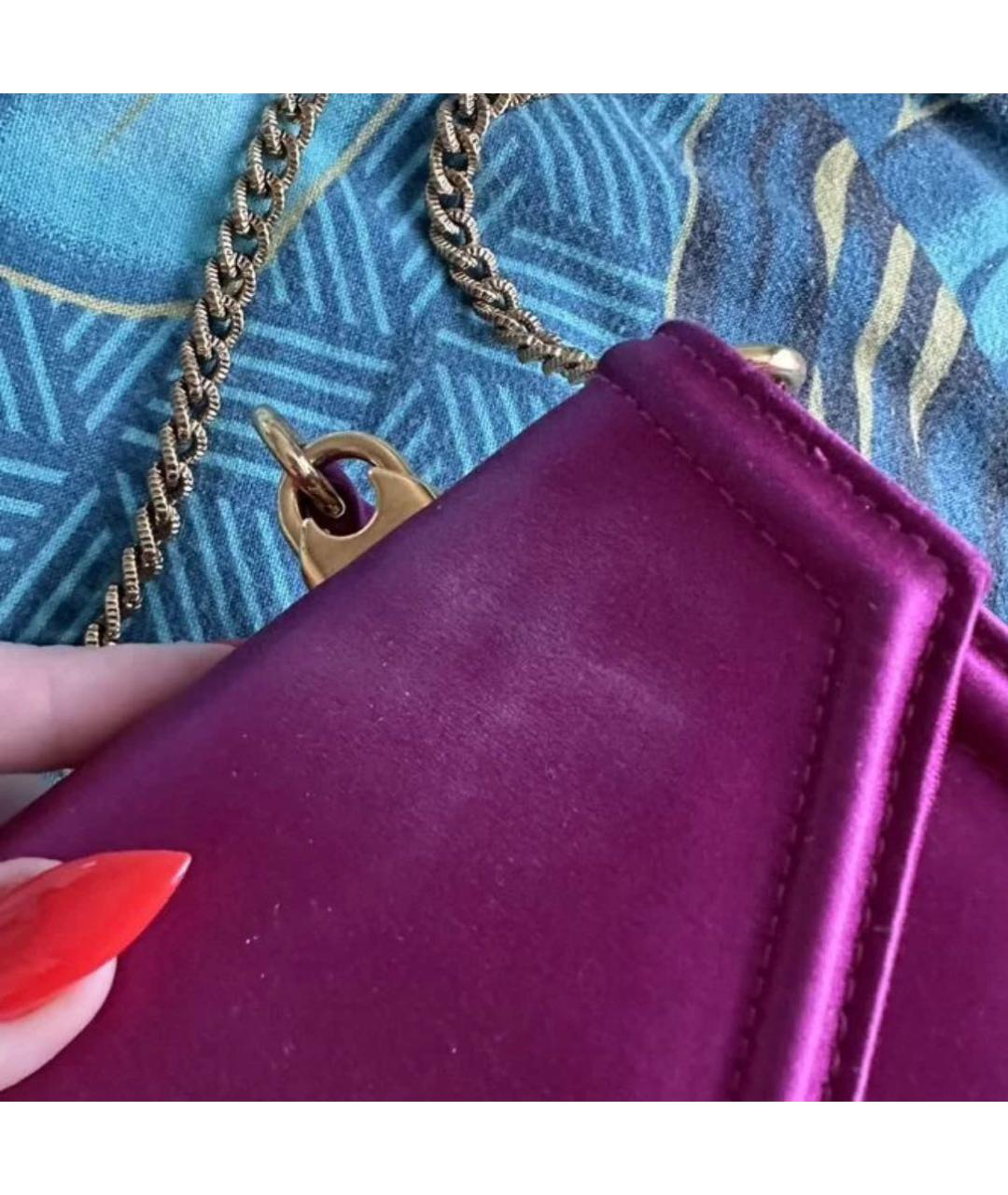 DOLCE&GABBANA Розовая тканевая сумка через плечо, фото 5