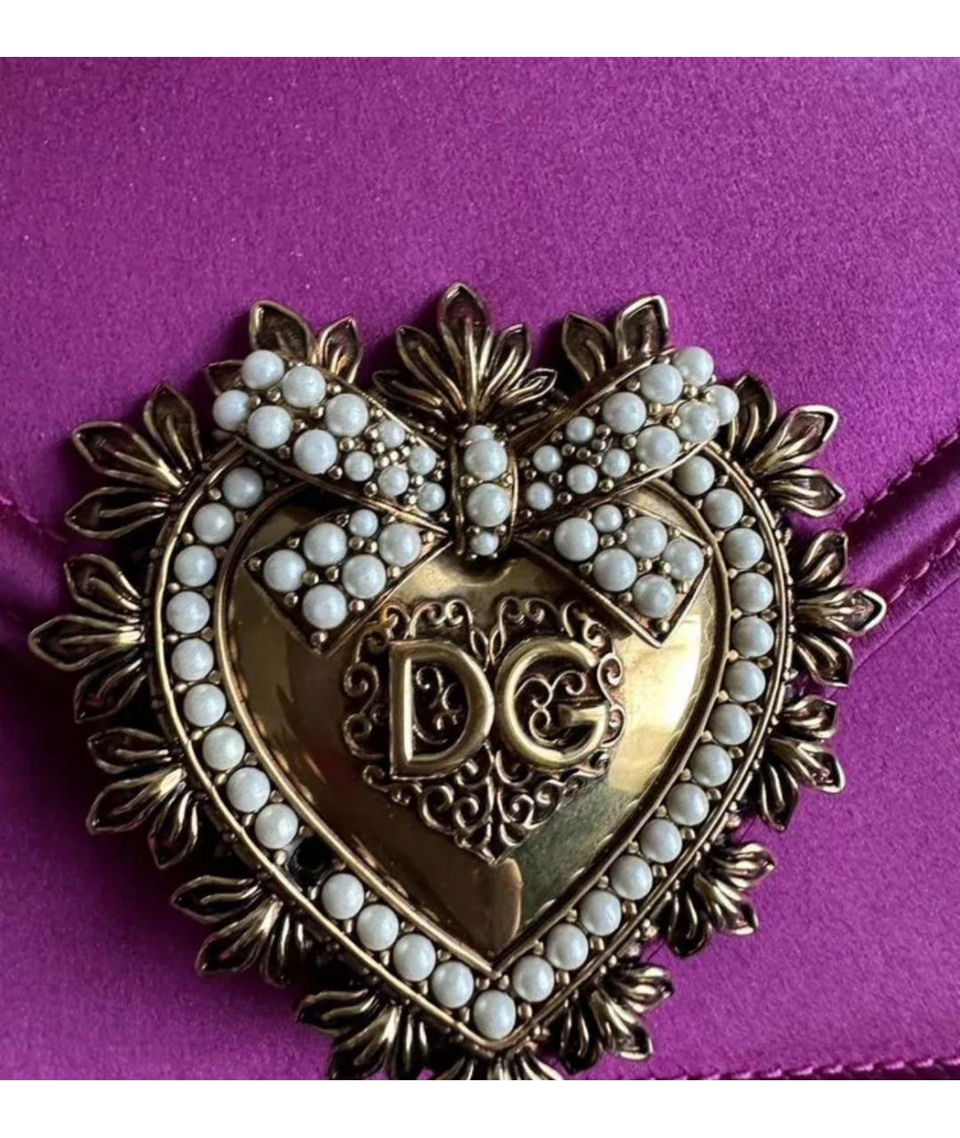 DOLCE&GABBANA Розовая тканевая сумка через плечо, фото 3