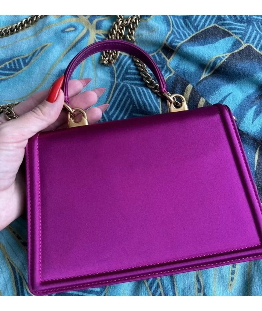 DOLCE&GABBANA Розовая тканевая сумка через плечо, фото 4