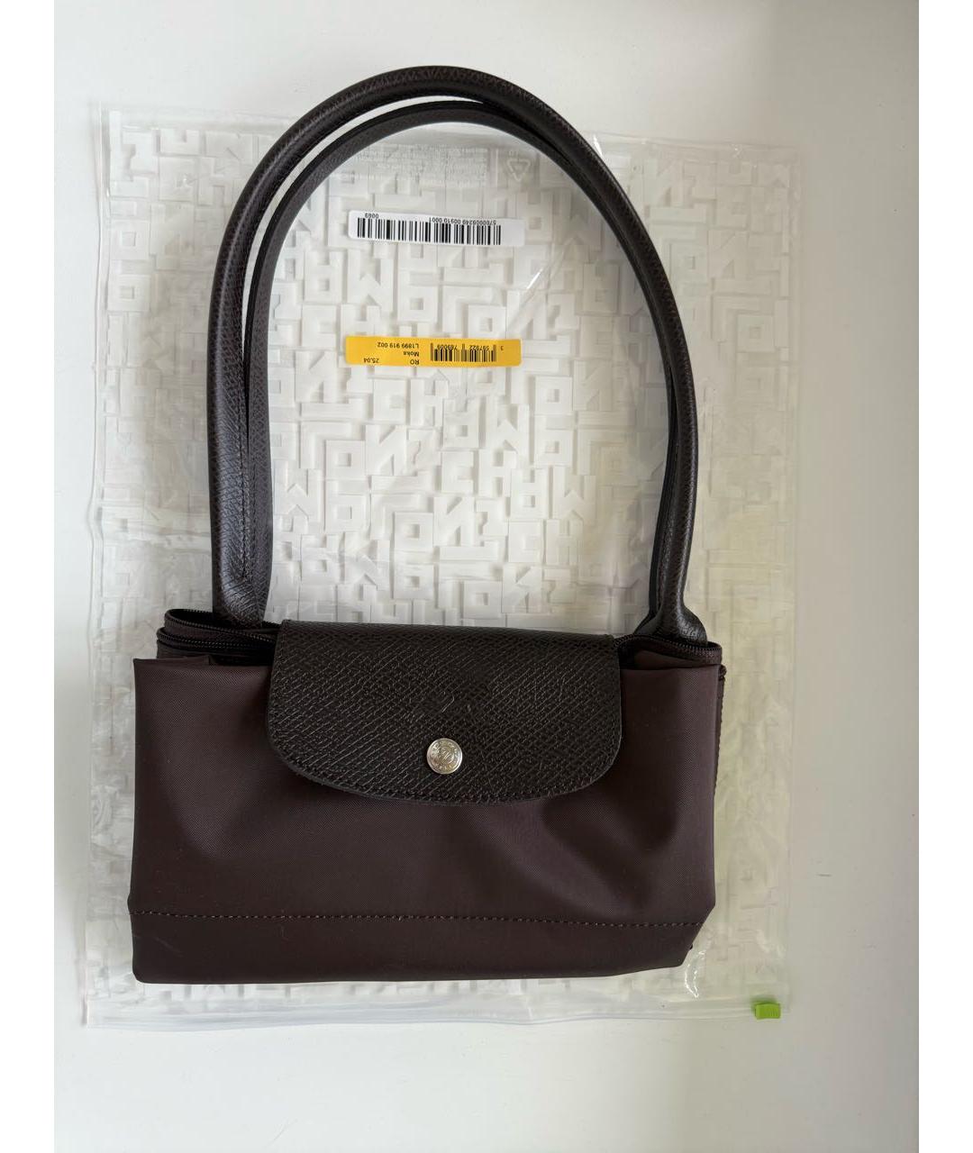 LONGCHAMP Коричневая тканевая сумка тоут, фото 7