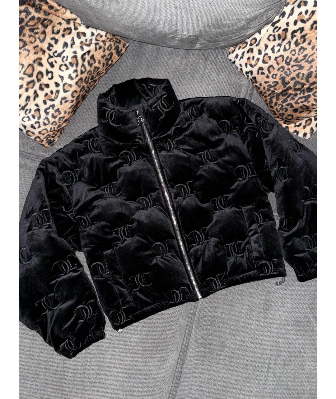 JUICY COUTURE Черный велюровый пуховик, фото 2