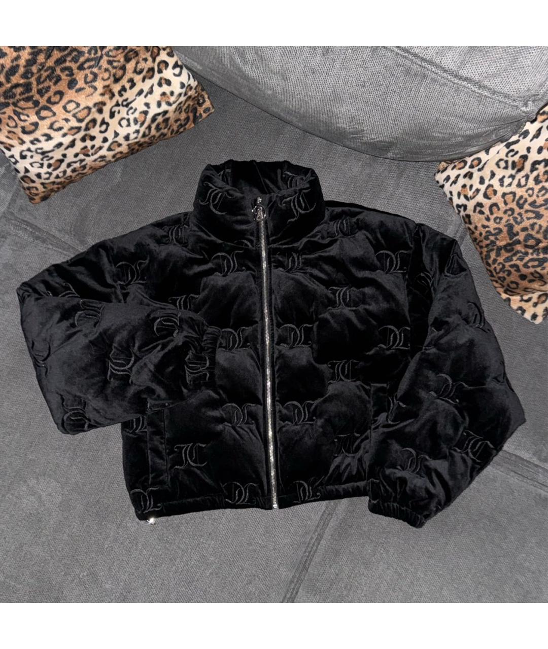 JUICY COUTURE Черный велюровый пуховик, фото 6
