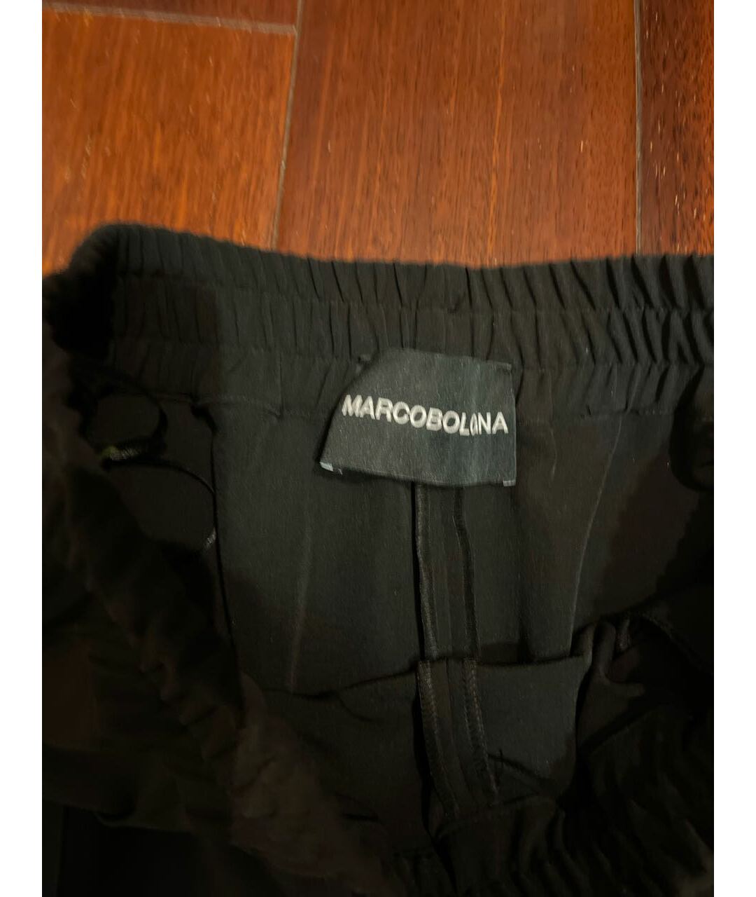 Marco Bologna Черные полиэстеровые прямые брюки, фото 3
