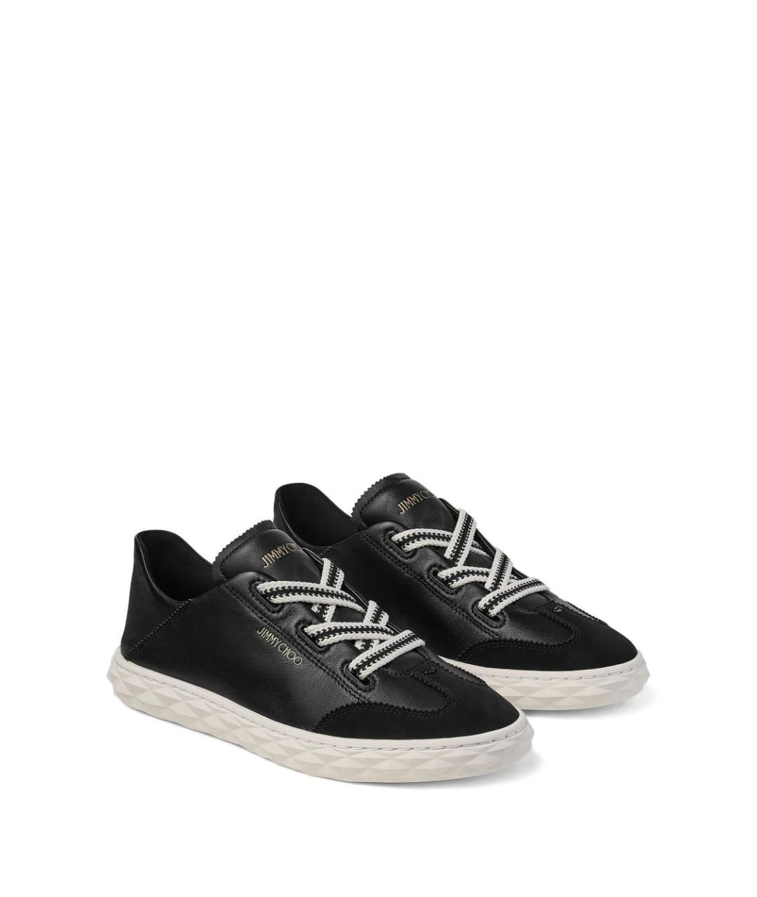 JIMMY CHOO Черные кожаные кеды, фото 4