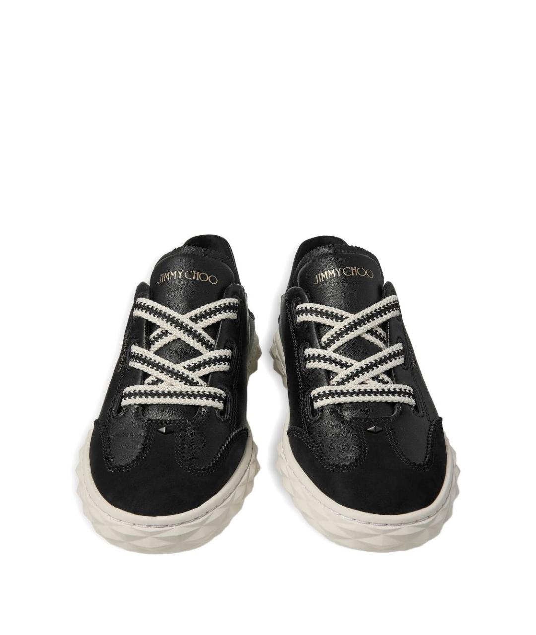 JIMMY CHOO Черные кожаные кеды, фото 3
