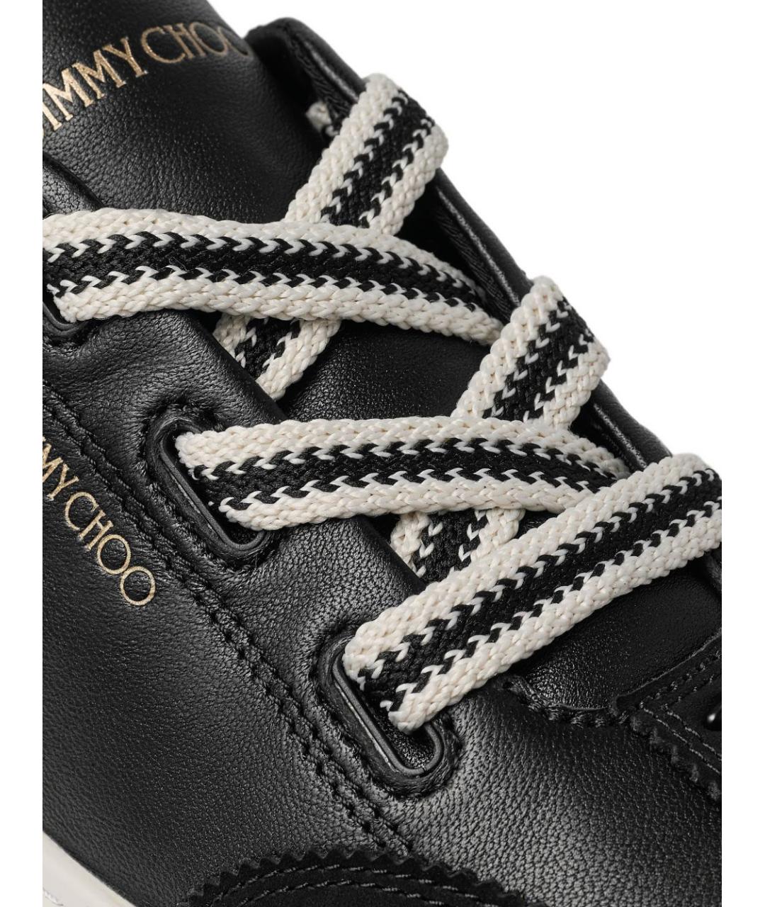 JIMMY CHOO Черные кожаные кеды, фото 6